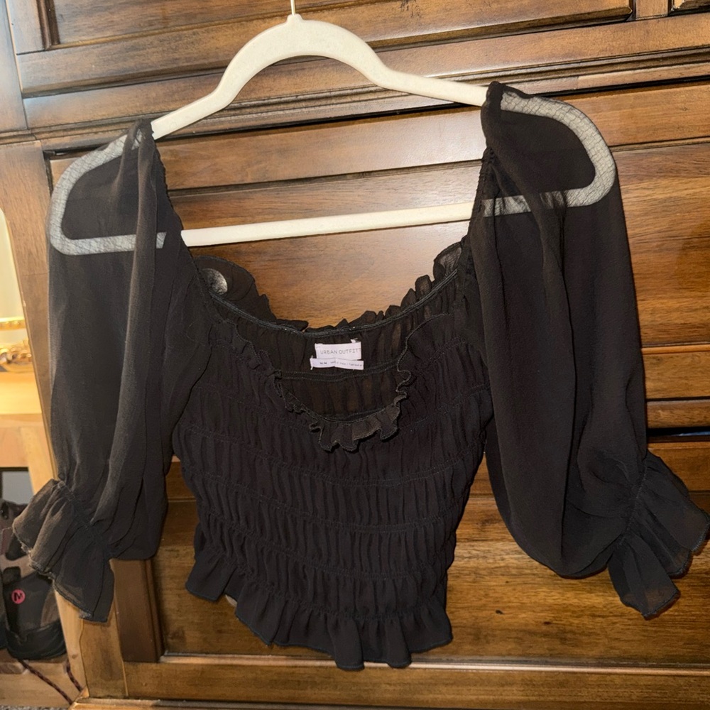 Urban Outfitters Black Sheer Blouse